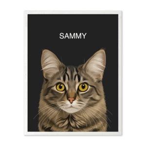All Black Hand-Illustrated Pet Portrait