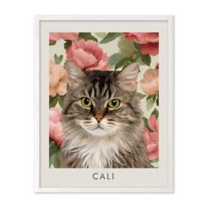 Vintage Blush Pink Peonies Pet Portrait