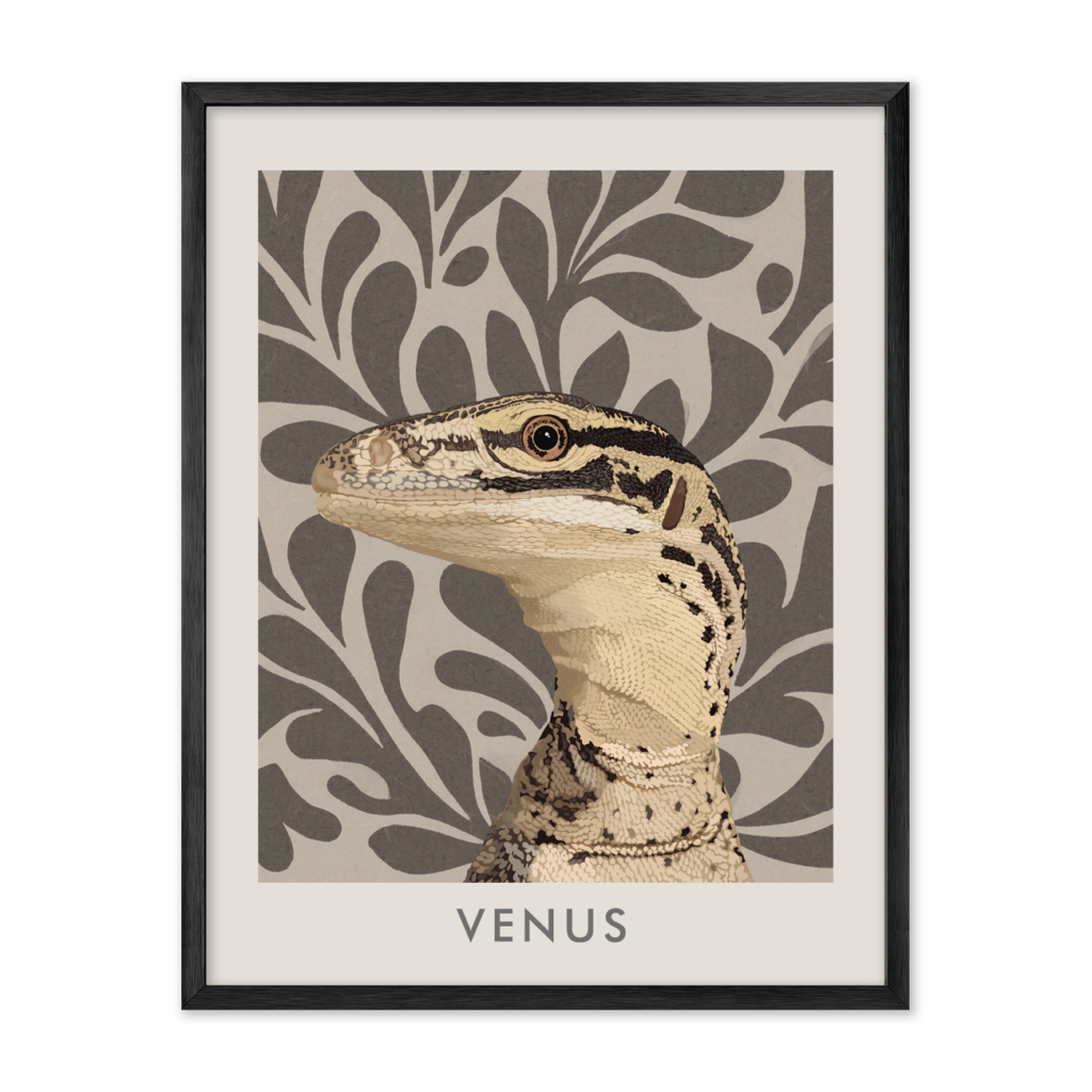 Earthy Floral Block Print Pet Portrait