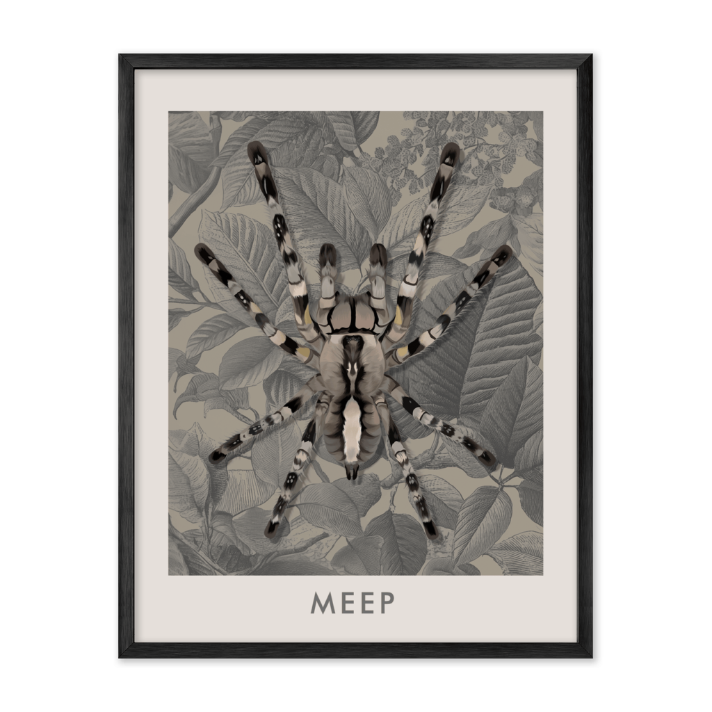 Vintage Botanical Engraved Leaves Pet Portrait