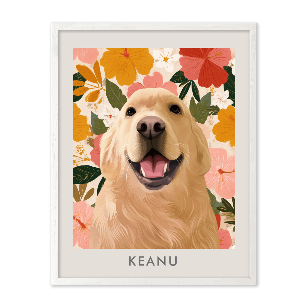 Golden Hawaiian Hibiscus Sunset Pet Portrait