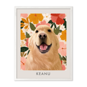 Golden Hawaiian Hibiscus Sunset Pet Portrait