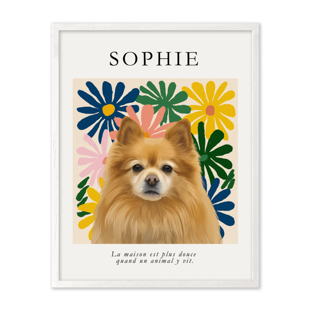 Modern Matisse Inspired Floral Pet Portrait