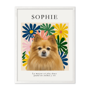 Modern Matisse Inspired Floral Pet Portrait