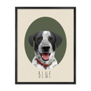 Neutral Colored Oval-Shaped Pet Portrait