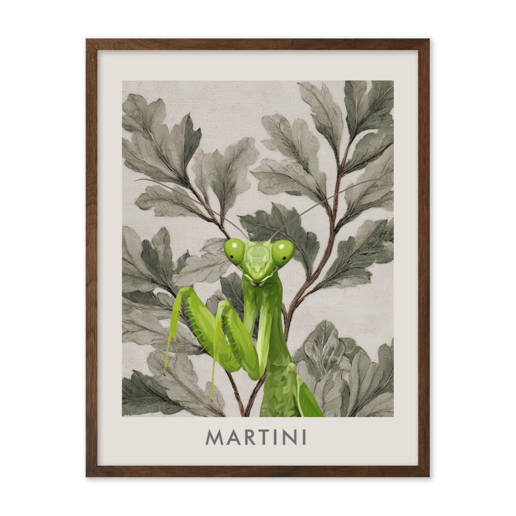 Vintage Botanical Oak Leaves Pet Portrait