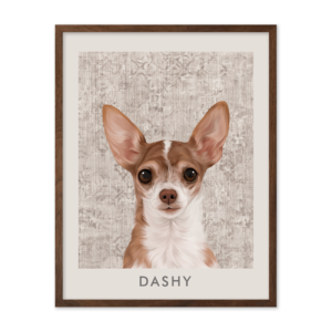 Vintage Distressed Textile Pattern Pet Portrait