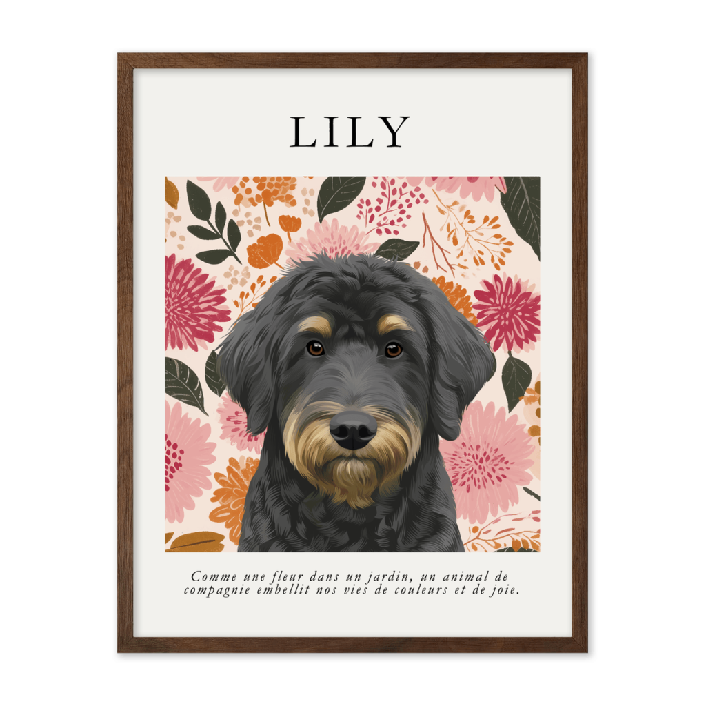 Warm Golden Sunset Wildflowers Pet Portrait