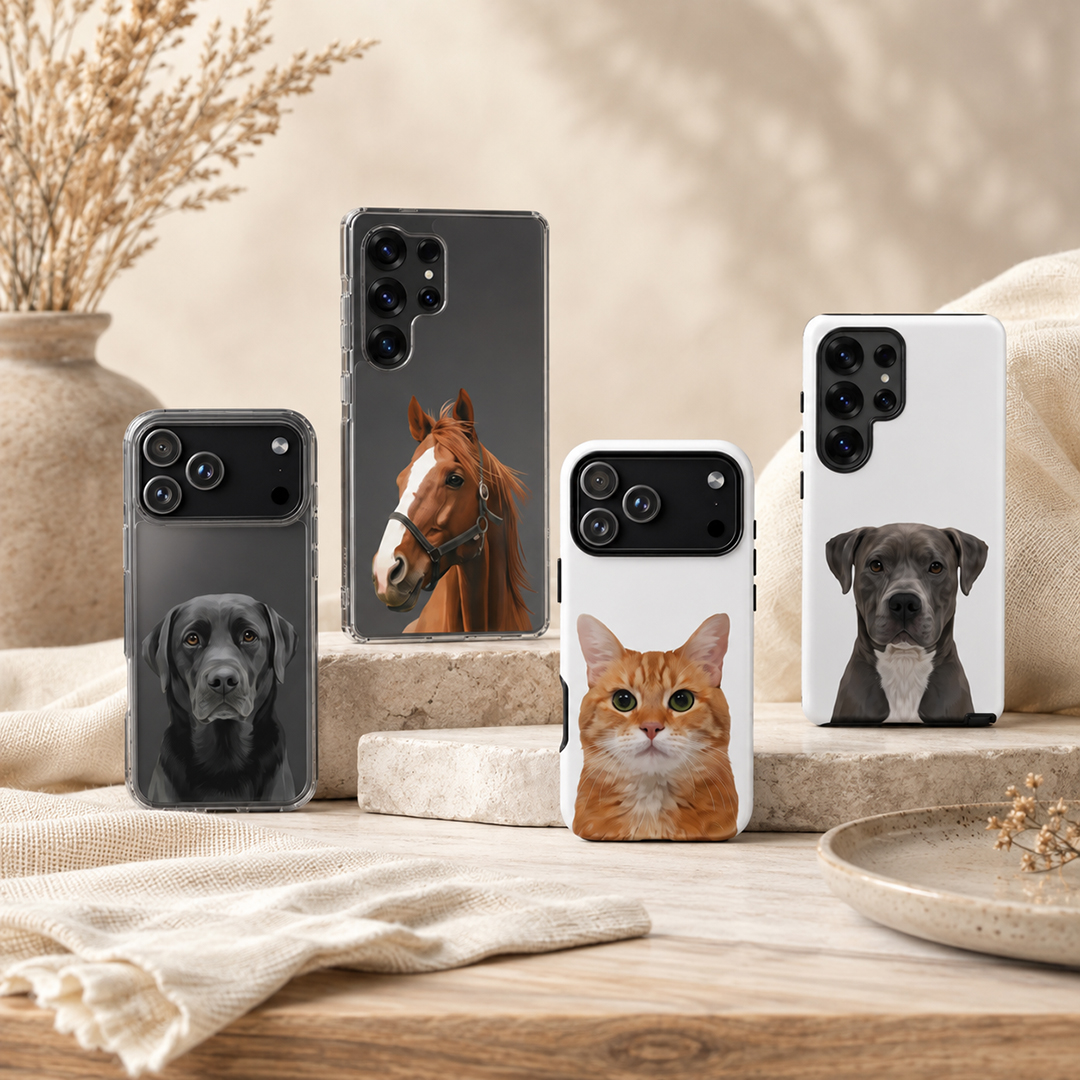 Custom dog and cat portrait phone cases