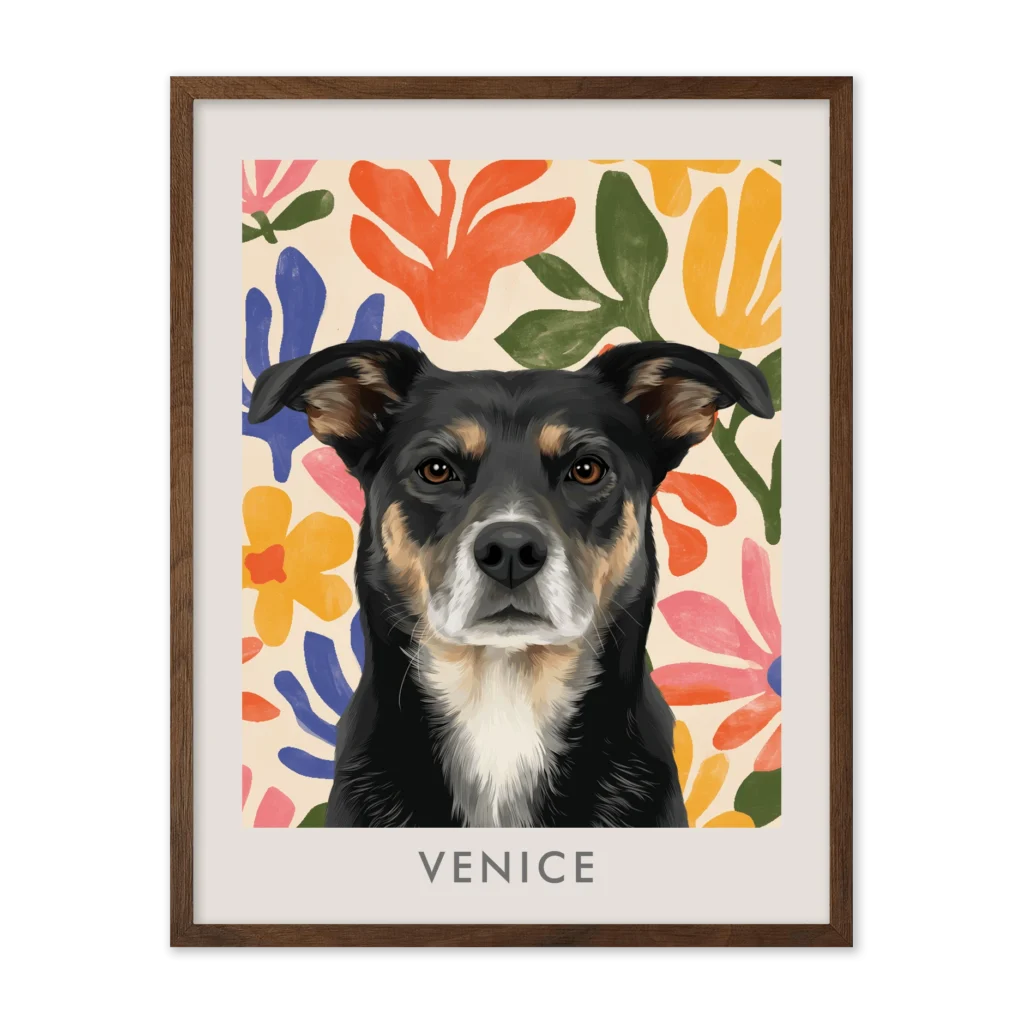 Playful Abstract Wildflowers Pet Portrait