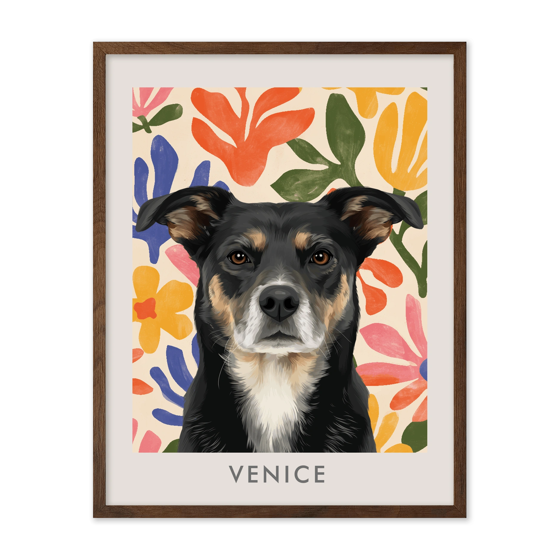 Playful Abstract Wildflowers Pet Portrait